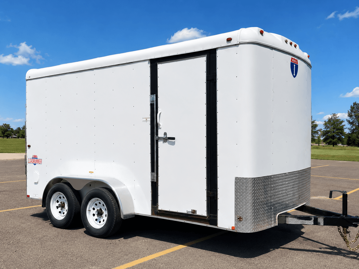 Get It Out Cleanouts trailer, hitched and ready